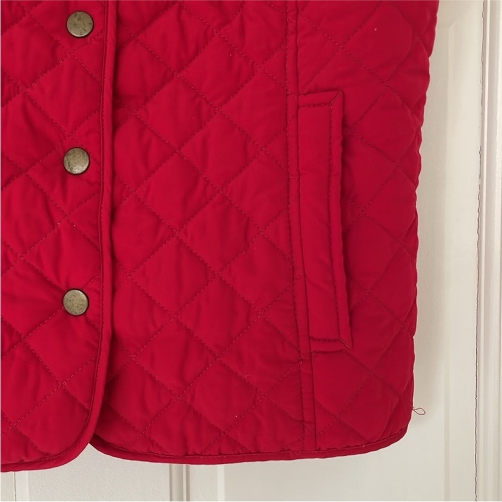 J.JILL vest size S red quilted pockets snap closure - Picture 3 of 8